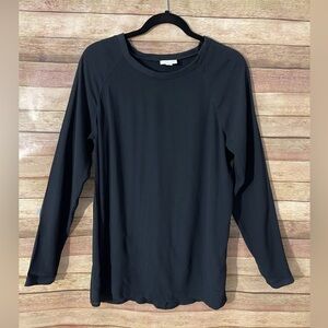 J.Jill Women’s Pullover Black Long Sleeve Rayon Shirt Top Size: Small Tall